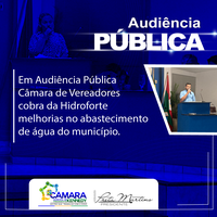 Câmara Municipal de Presidente Kennedy cobra melhorias no abastecimento de água em Audiência Pública